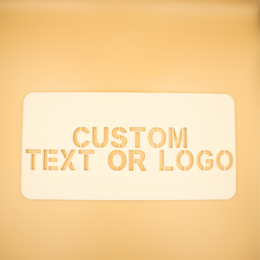 Sprayskabelon med eget logo eller tekst