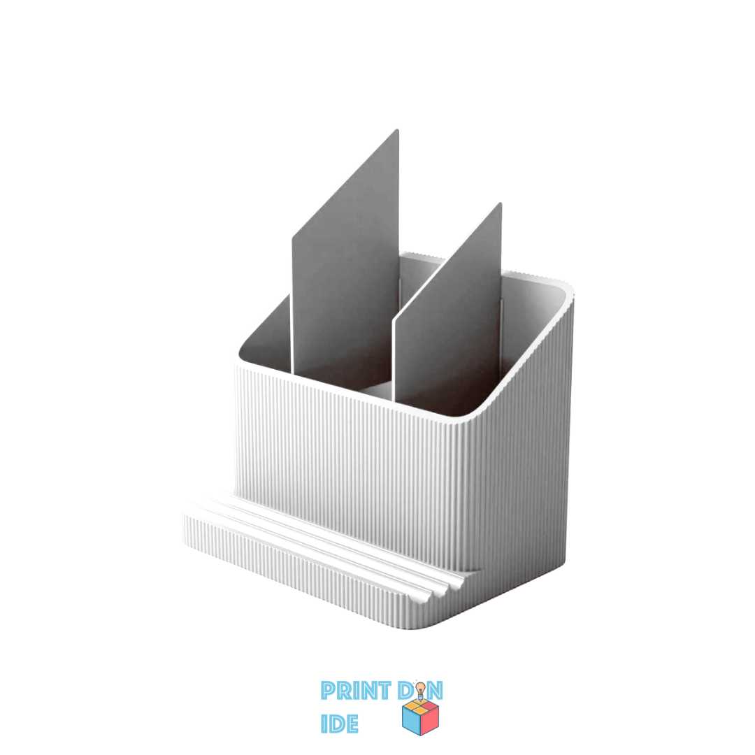 Bordorganisator med tablet- og mobilholder – 2-i-1 design til skrivebordet
 - Printdinide.dk