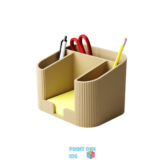 Kompakt bordorganisator – Rillet design med plads til sticky notes