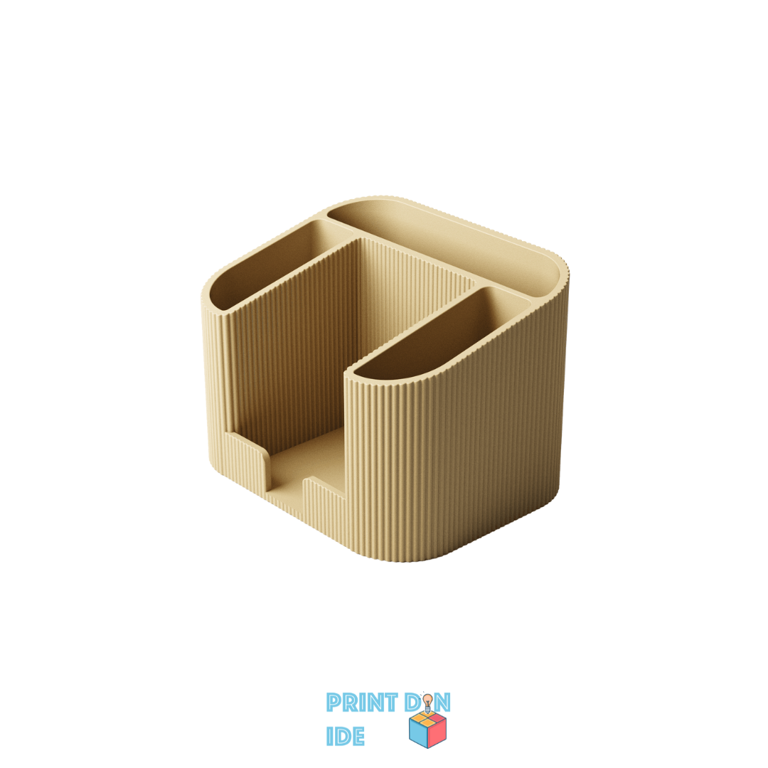 Kompakt bordorganisator – Rillet design med plads til sticky notes